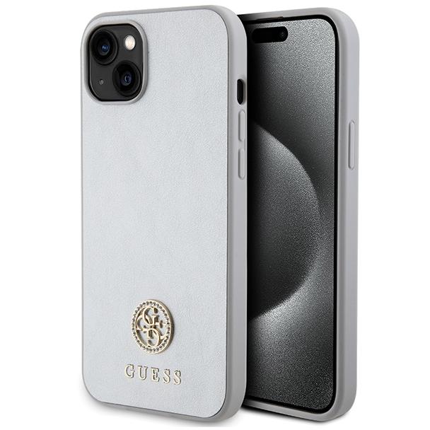 GUESS futerał do IPHONE 13 / 14 / 15 GUHCP15SPS4DGPS (Strass Metal Logo) srebrny