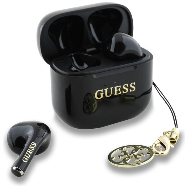 Słuchawki bezprzewodowe douszne Guess TWS Effect Printed Classic Logo & Charm czarne