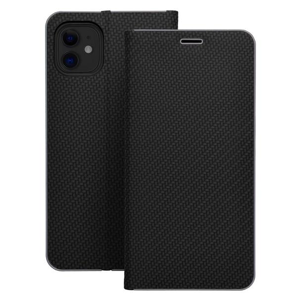 Etui z klapką na iPhone 16 PLUS Luna Book Carbon czarne