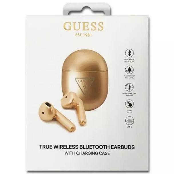 GUESS słuchawki bezprzewodowe bluetooth TWS + stacja dokująca GUTWST82TRD (Triangle Logo) złote