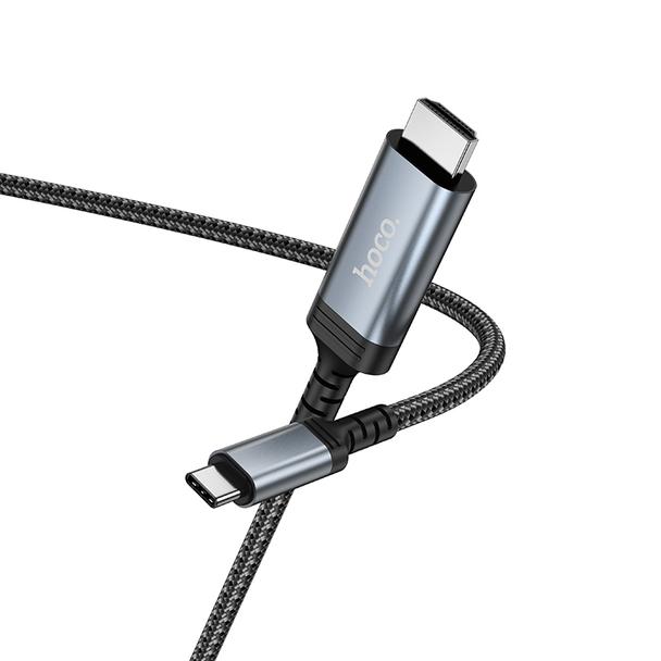 Kabel USB C do HDMI Hoco 4K 30Hz 2 m UA43 stalowy szary