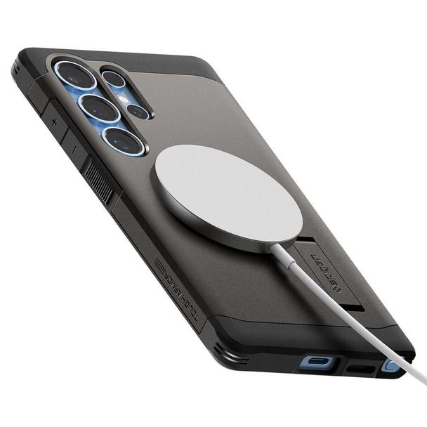 SPIGEN futerał TOUGH ARMOR kompatybilny z MagSafe do SAMSUNG S25 Ultra gunmetal
