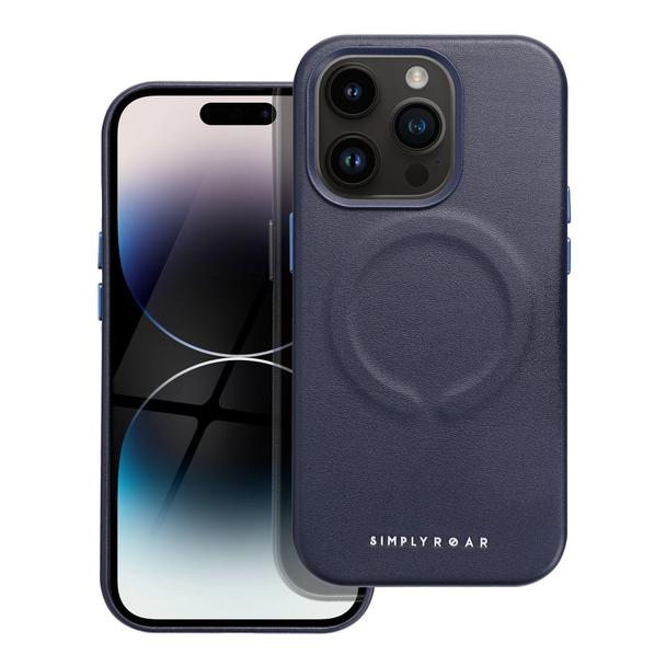 ROAR futerał LEATHER MAG kompatybilny z MagSafe do IPHONE 14 Pro Granatowy