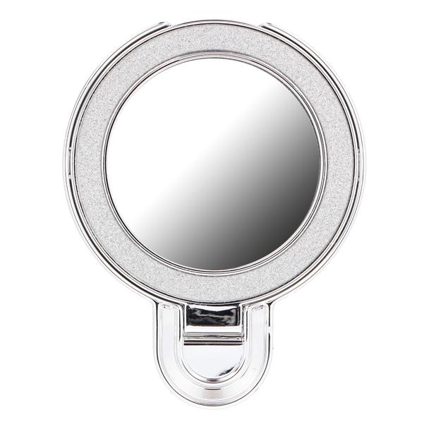 Stojak na telefon CIRCLE MIRROR - naklejany - srebrny