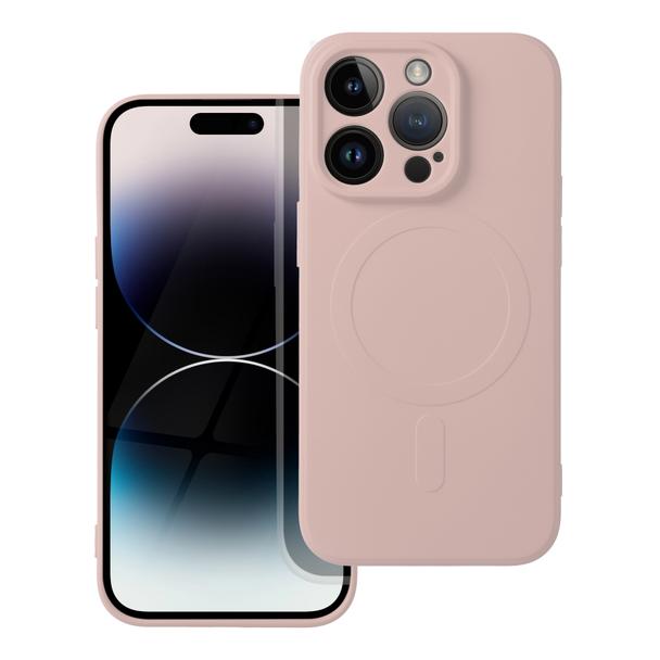 Futerał do iPhone 14 PRO Silicone Mag Cover zgodny z MagSafe różowy