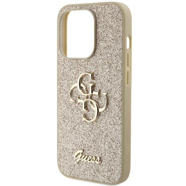 GUESS futerał do IPHONE 15 Pro Max GUHCP15XHG4SGD (Fixed Glitter Big 4G) złoty