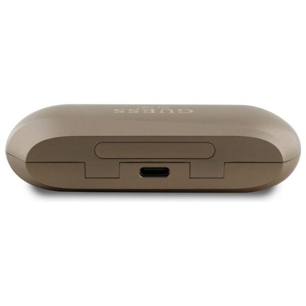 GUESS słuchawki bezprzewodowe bluetooth TWS GUTWSC2MCDSD (Elongated Metallic Classic Printed Logo) złote