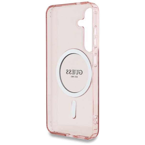 GUESS futerał do SAMSUNG S25 GUHMS25SHFGEREP (Magnetic IML Glitter Circle) różowy