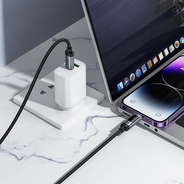 Kabel USB C do Lightning Hoco PD 27W 1,2 m z wyświetlaczem U148 czarny
