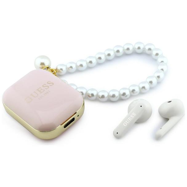 Słuchawki bezprzewodowe douszne GUESS TWS Pearl Strap GUE005293 różowe