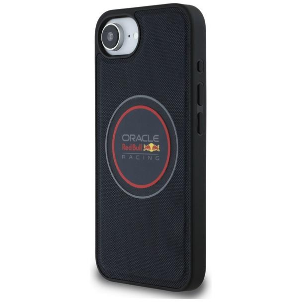 RED BULL futerał do IPHONE 16e (SE 4 2025) kompatybilny z MagSafe RBHMPSE424PUMEVR (Meshed PU Logo and Red Ring) granatowy