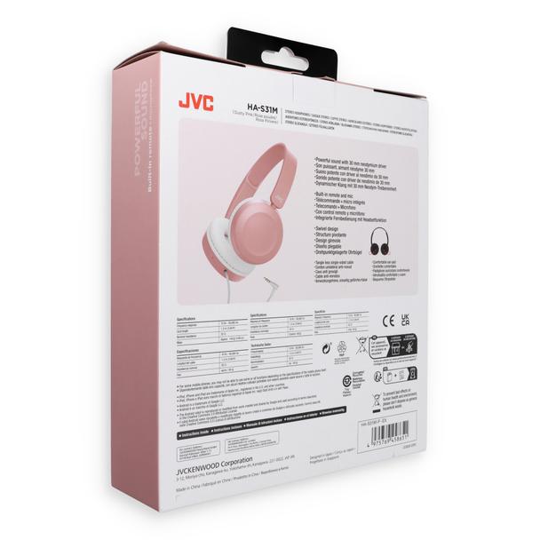 Słuchawki przewodowe naszune JVC HAS31MPE różowe