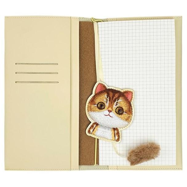 NIMMY zestaw 2w1 notatnik + długopis BIG EYED PET 2.0 Cat khaki