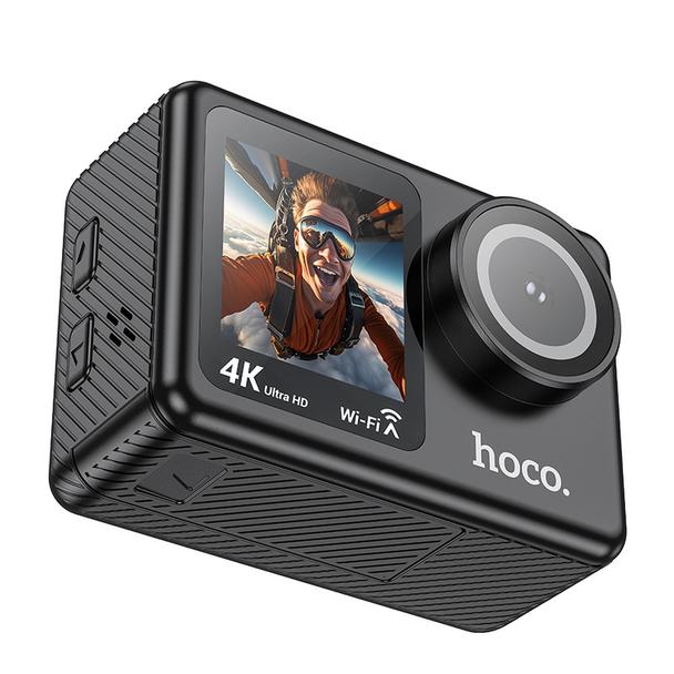 Kamera sportowa Hoco z dwoma wyświetlaczami 1,3" + 2" 4K/30fps DV101 czarna