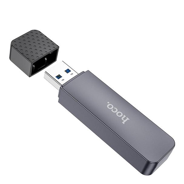 Czytnik kart SD / TF Hoco USB A 2.0 HB45 szary