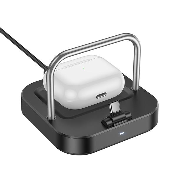 Ładowarka biurkowa Hoco 2w1 USB C PD QC 3A 30W + ładowanie bezprzewodowe 5W CQ16B czarna