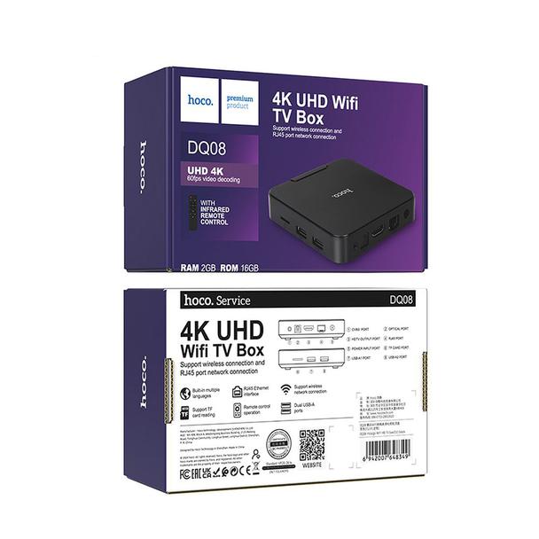TV box Hoco WiFi 4K Android DQ08 czarny