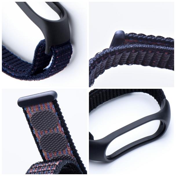 Pasek nylonowy do XIAOMI Mi Band 5 / 6 / 7 czarny (05)