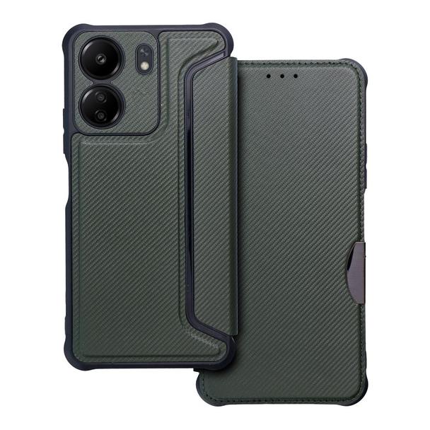 Etui z klapką na Xiaomi Redmi 13C Razor Book ciemnozielone