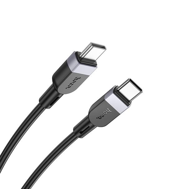 Kabel USB C do USB C Hoco 3A 60W Silikonowy 1 m X109 czarny