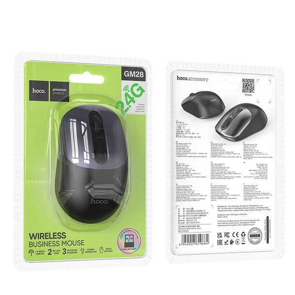 Myszka bezprzewodowa Hoco 2.4G 1600 dpi GM28 czarno szara