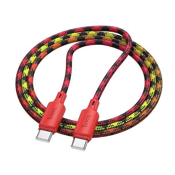 Kabel USB C do USB C Hoco 3A 60W 1 m X116 gradient czerwony