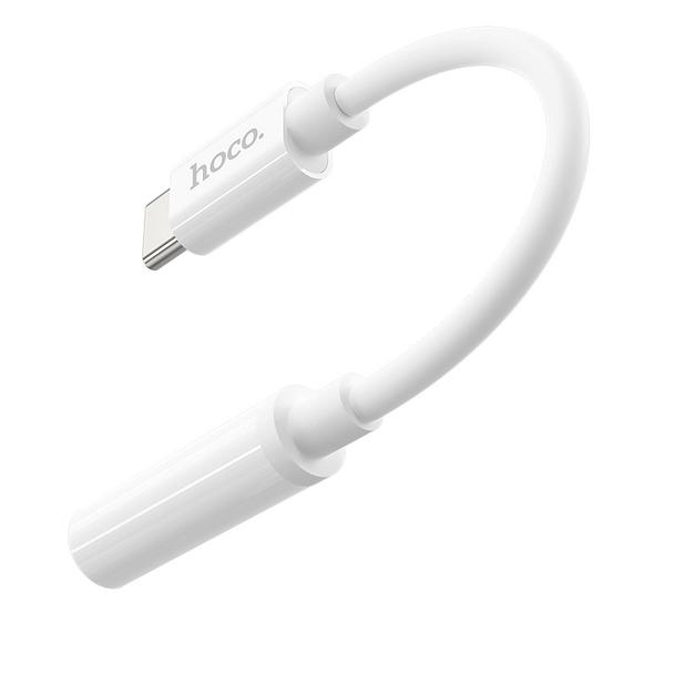 Adapter AUX USB C do Jack 3,5 mm Hoco LS30 biały
