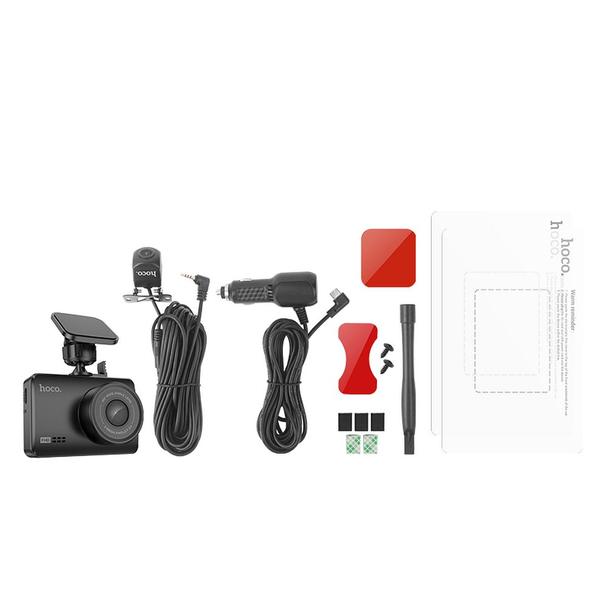 Kamera samochodowa Hoco z wyświetlaczem 2,45" 1080P/30fps + kamera tylna 720P/25fps DV3 czarna
