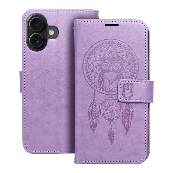 Etui z klapką na iPhone 16 Mezzo Book łapacz snów fioletowe