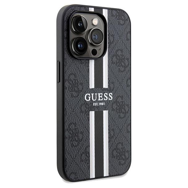 GUESS futerał do IPHONE 15 Pro kompatybilny z MagSafe GUHMP15LP4RPSK (4G Printed Stripes) czarny