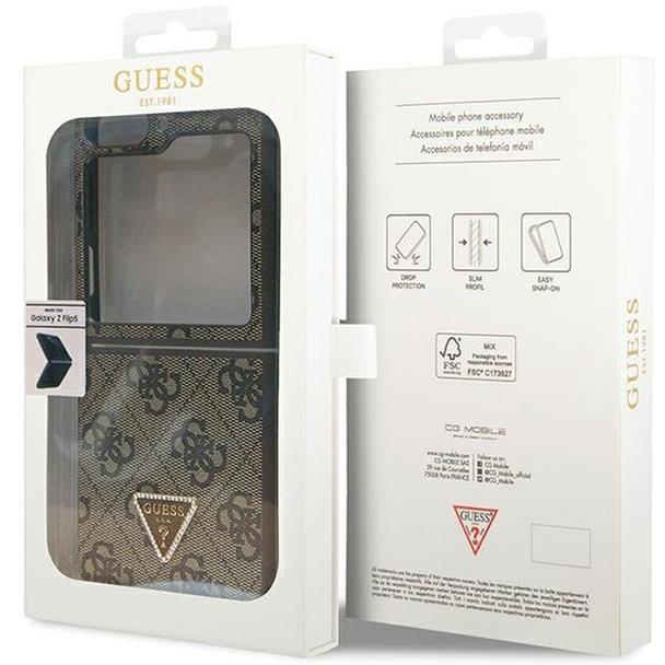 GUESS futerał do SAMSUNG Z Flip 5 GUHCZF5P4TDPW (4G Triangle Strass) brązowy