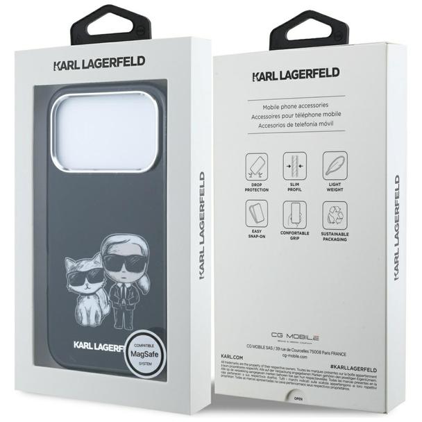 KARL LAGERFELD futerał do IPHONE 18 Pro/17 Pro kompatybilny z MagSafe (Bodies Sketch) czarny