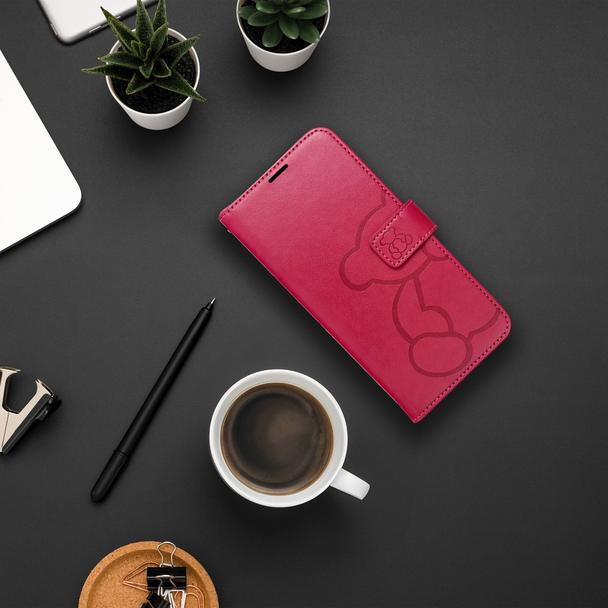 Etui z klapką na Samsung A57 5G Mezzo Book teddy bear magenta