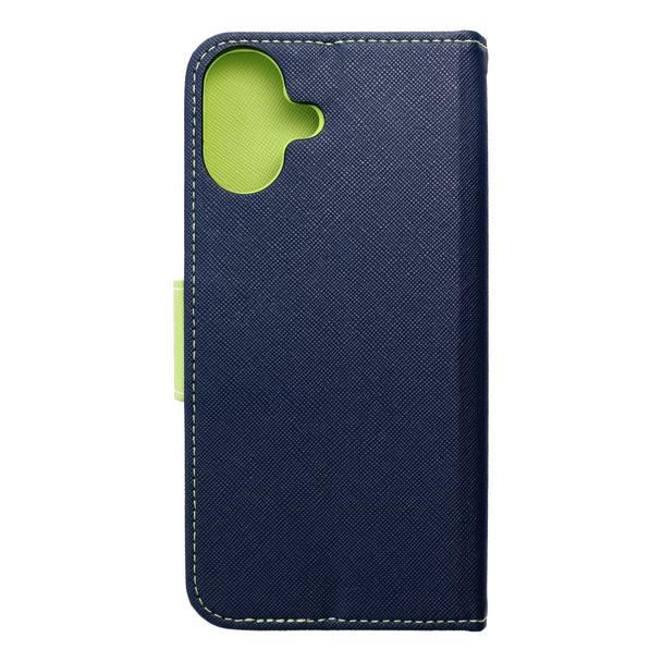Etui z klapką na iPhone 16 PLUS Fancy Book granatowo-limonkowe