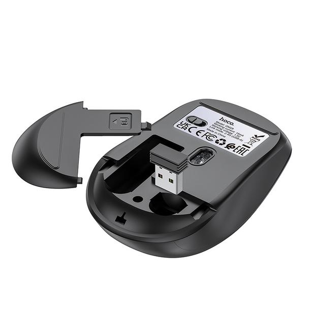 Myszka bezprzewodowa Hoco 2.4G 1600 dpi GM28 czarno szara