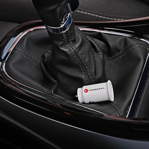FORCELL ładowarka samochodowa Mini 2xUSB 3,1A biała CC-SJ02
