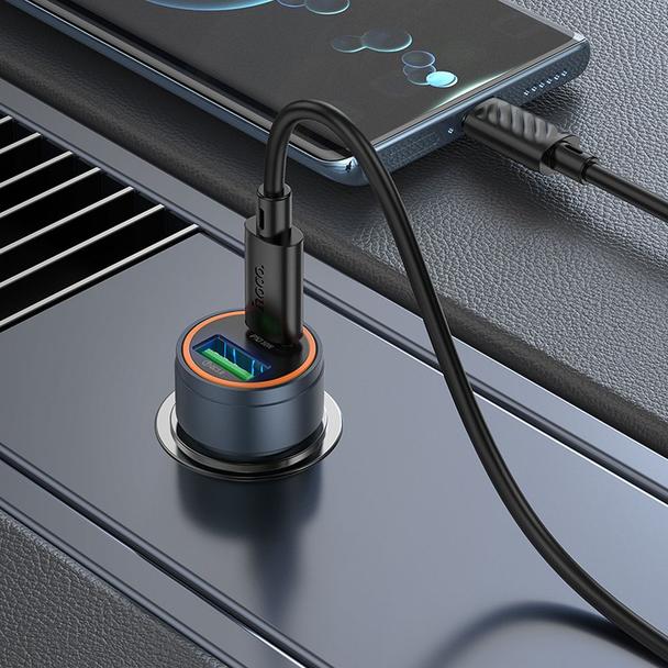 Ładowarka samochodowa Hoco USB A + USB C QC3.0 PD 3A 30W Z57A szara
