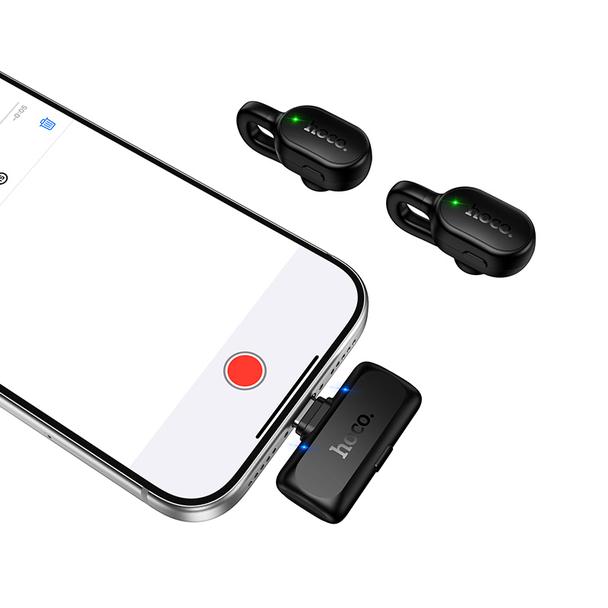 Mikrofon krawatowy bezprzewodowy USB-C Hoco L27 czarny