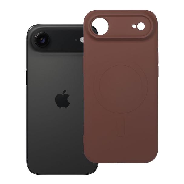 Futerał do iPhone 17 AIR Silicone Mag Cover zgodny z MagSafe brązowy