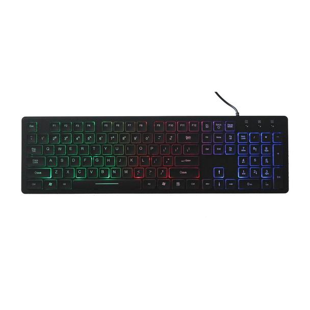 ART klawiatura przewodowa USB A QWERTY podświetlana slim AK-20 czarna