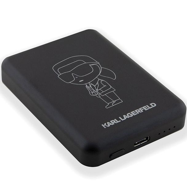 KARL LAGERFELD powerbank 5000 mAh z ładowaniem indukcyjnym kompatybilny z MagSafe 15W KLPBM5KIOTTGK czarny