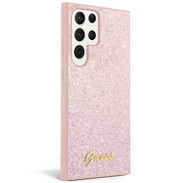 GUESS futerał do SAMSUNG S24 Ultra GUHCS24LHGGSHP (Glitter Script) różowy