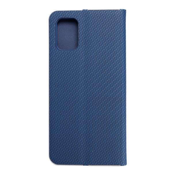 Etui z klapką na Samsung A71 Luna Book Carbon niebieskie