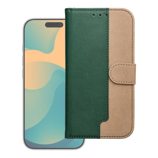 Etui z klapką na iPhone 17 Split Book zielono-złote