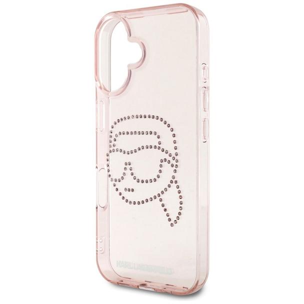 KARL LAGERFELD futerał do IPHONE 16 KLHCP16SHKHDCELP (IML Rhinestones S K Head) różowy
