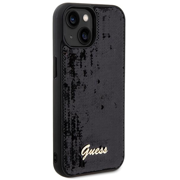 GUESS futerał do IPHONE 13 / 14 / 15 GUHCP15SPSFDGSK (Sequin Script Metal) czarny