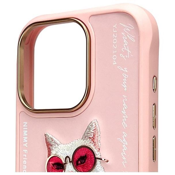 NIMMY futerał GLASSES COOL CAT do IPHONE 16 Pro różowy