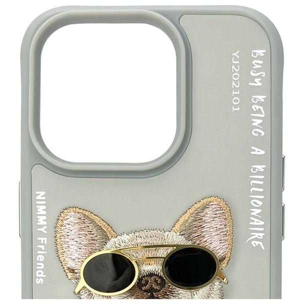 NIMMY futerał GLASSES COOL DOG do IPHONE 15 Pro Max szary