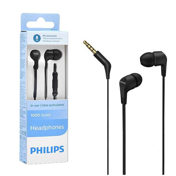 Słuchawki przewodowe douszne Jack 3,5 mm Philips TAE1105BK/00 czarne