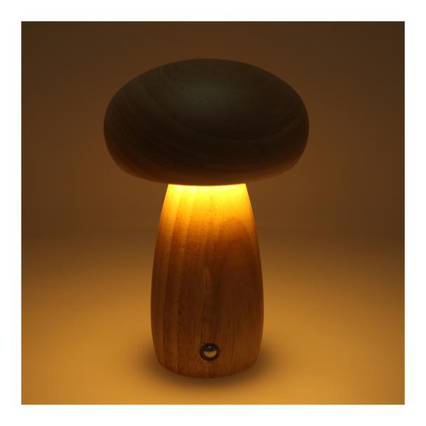 Lampka nocna GRZYBEK Art Deco jasne drewno MTWTHN
